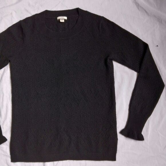 J.Crew Cashmere Sweater Pointelle Black Women's Size XXS - Picture 9 of 15
